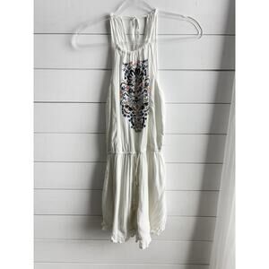 Hollister White Embroidered Boho Romper Small